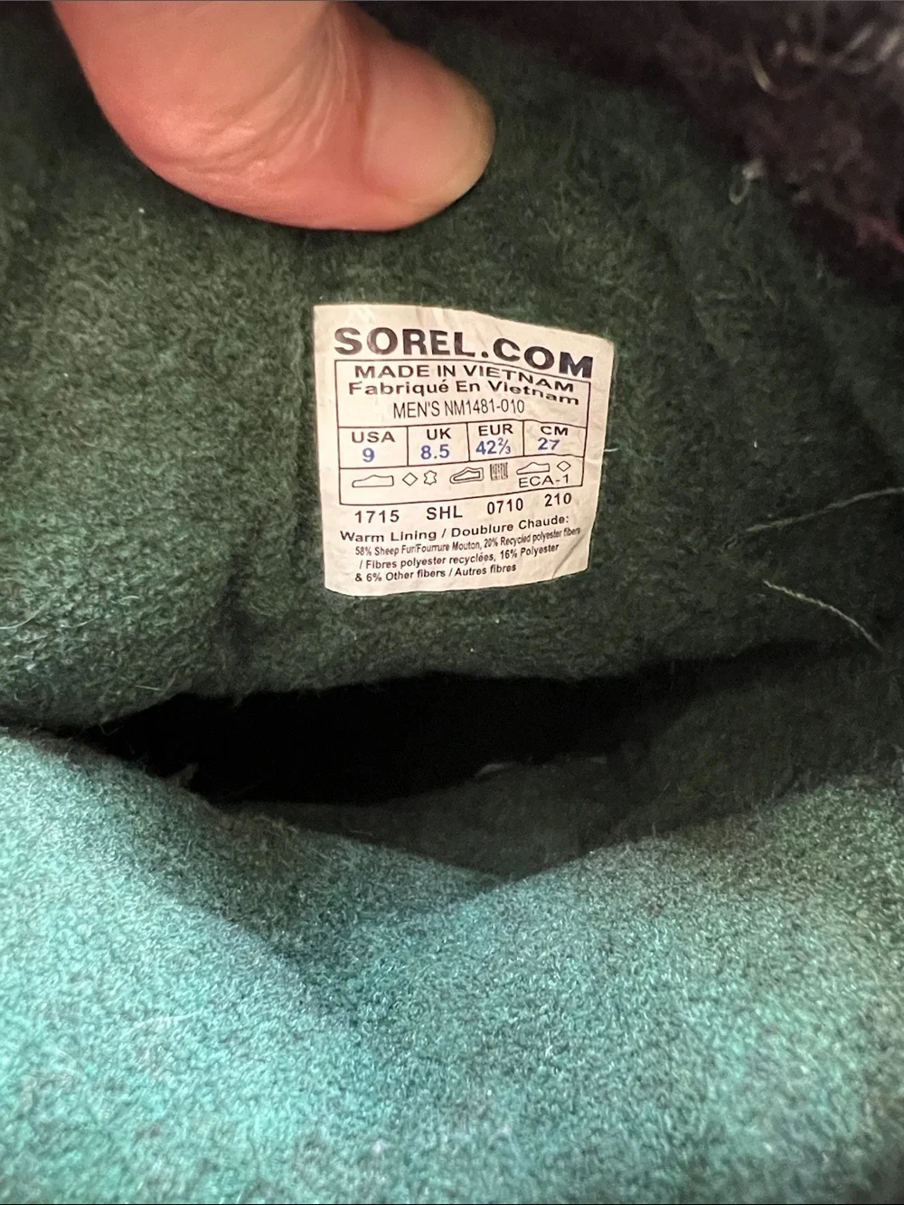 SOREL Caribou Seam-Sealed Waterproof Winter Boots Brown/Black Men's Size 9